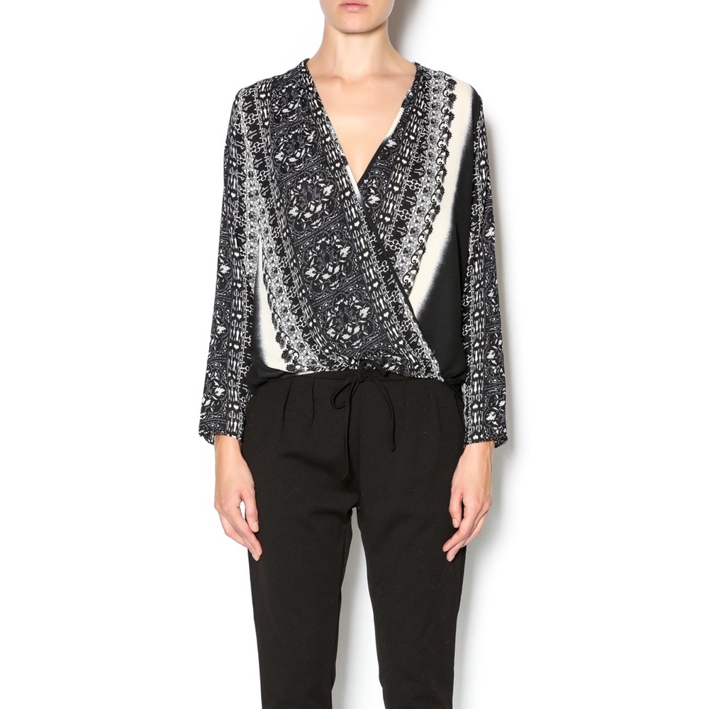 MOD Boutique Renee Printed Hi-Low Surplice Top